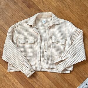Women's Cream Textured Jacket